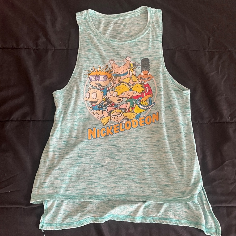Nickelodeon Cartoon Print Tank Top - Light Blue